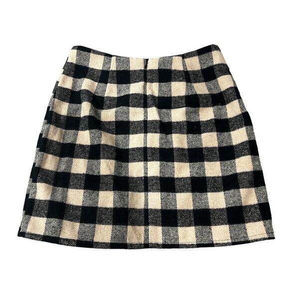 Primark Buffalo Plaid Mini Skirt Sz 4 Wool Blend Back Seam Zipper New - Picture 8 of 8